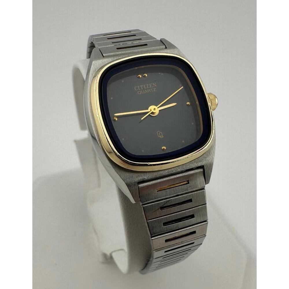 Vintage Citizen Quartz TV Style Women Watch Dark Grey Dial Japan